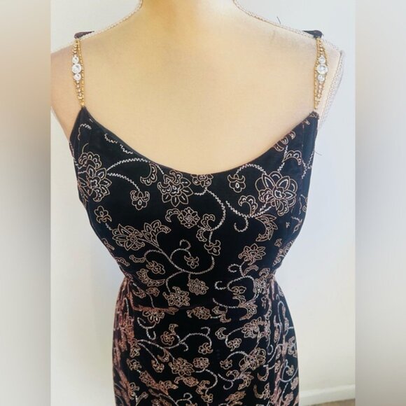 Scott McClintock vintage golf brocade dark red dress with chain straps size 10 - Picture 2 of 7